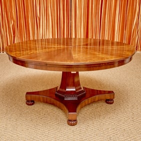 Regency Style Mahogany Extending Jupe-Type Dining Table
