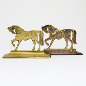 Pair of Brass Equestrian Doorstops