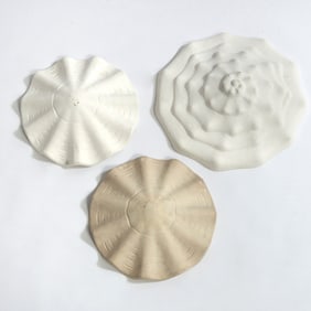 Three Frances Elkins "Plafonnier" Plaster Chandeliers