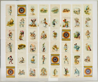 A set of Alice in Wonderland trading cards