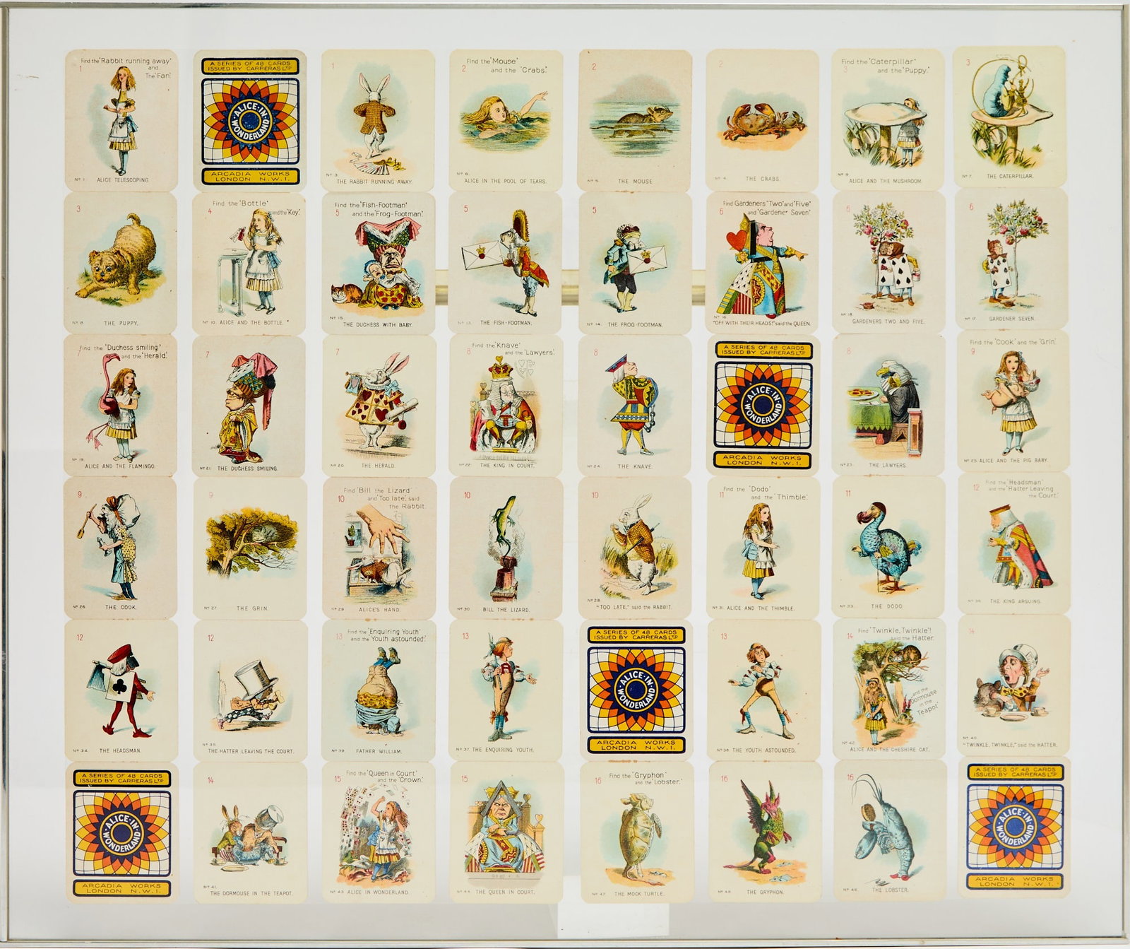 A set of Alice in Wonderland trading cards: [ALICE IN WONDERLAND]