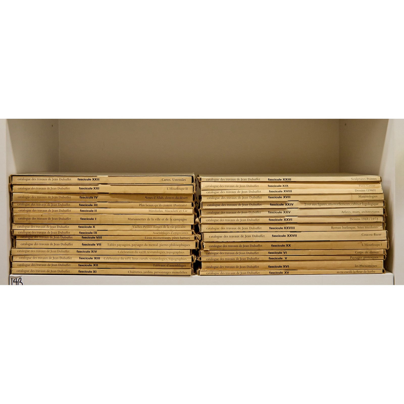 Loreaus's catalogue of Dubuffet: DUBUFFET, JEAN Catalogue des travaux de Jean Dubuffet.