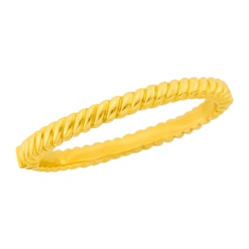 Fluted Gold Bangle Bracelet