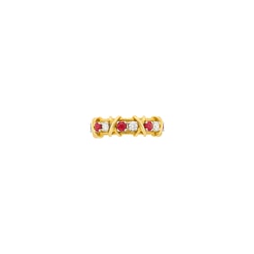 Tiffany & Co., Schlumberger Gold, Platinum, Diamond and Ruby 'Sixteen Stone' Band Ring