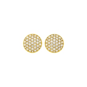 Kurt Wayne Pair of Gold and Diamond Button Earclips