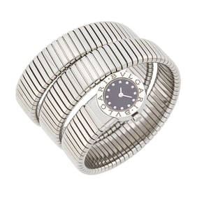 Bulgari Stainless Steel and Diamond 'Serpenti Tubogas' Wristwatch