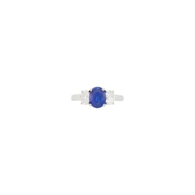 Platinum, Sapphire and Diamond Ring