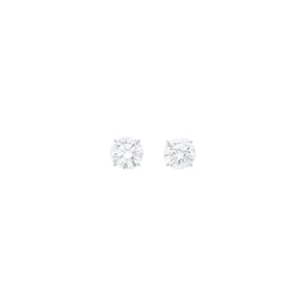 Pair of White Gold and Diamond Stud Earrings
