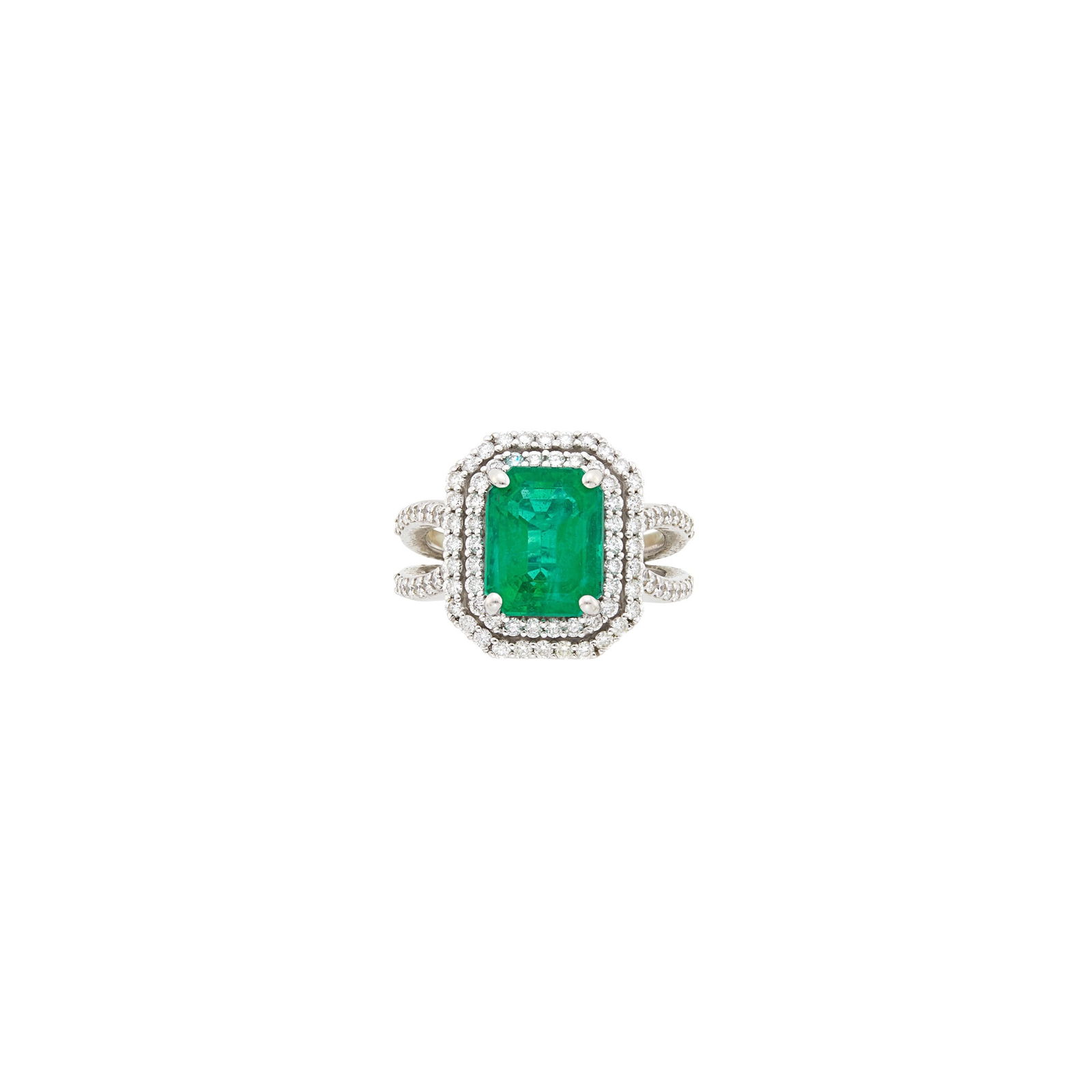 White Gold, Emerald and Diamond Ring (1 of 3)