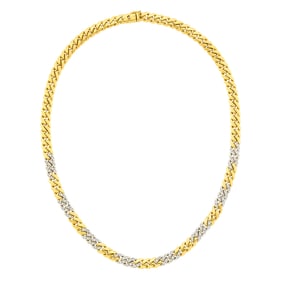 Two-Color Gold and Diamond Curb Link Necklace
