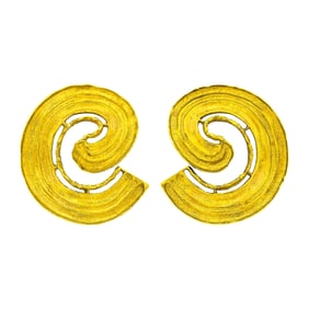 Ilias Lalaounis Pair of Gold Spiral Earclips