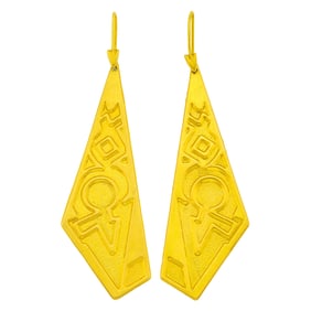 Ilias Lalaounis Pair of Gold Pendant-Earrings