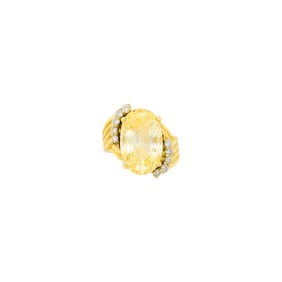 Gold, Yellow Sapphire and Diamond Ring