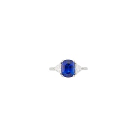 Platinum, Sapphire and Diamond Ring