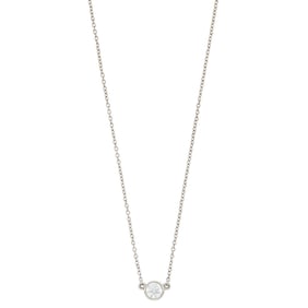 Long White Gold and Diamond Chain Necklace