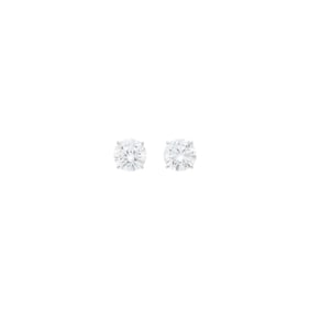 Pair of White Gold and Diamond Stud Earrings