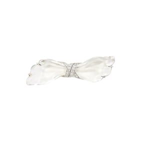 Oscar Heyman & Brothers Platinum, Carved Rock Crystal and Diamond Bow Brooch