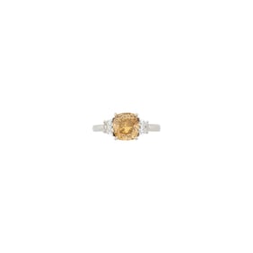 Platinum, Fancy Dark Yellowish Brown Diamond and Diamond Ring