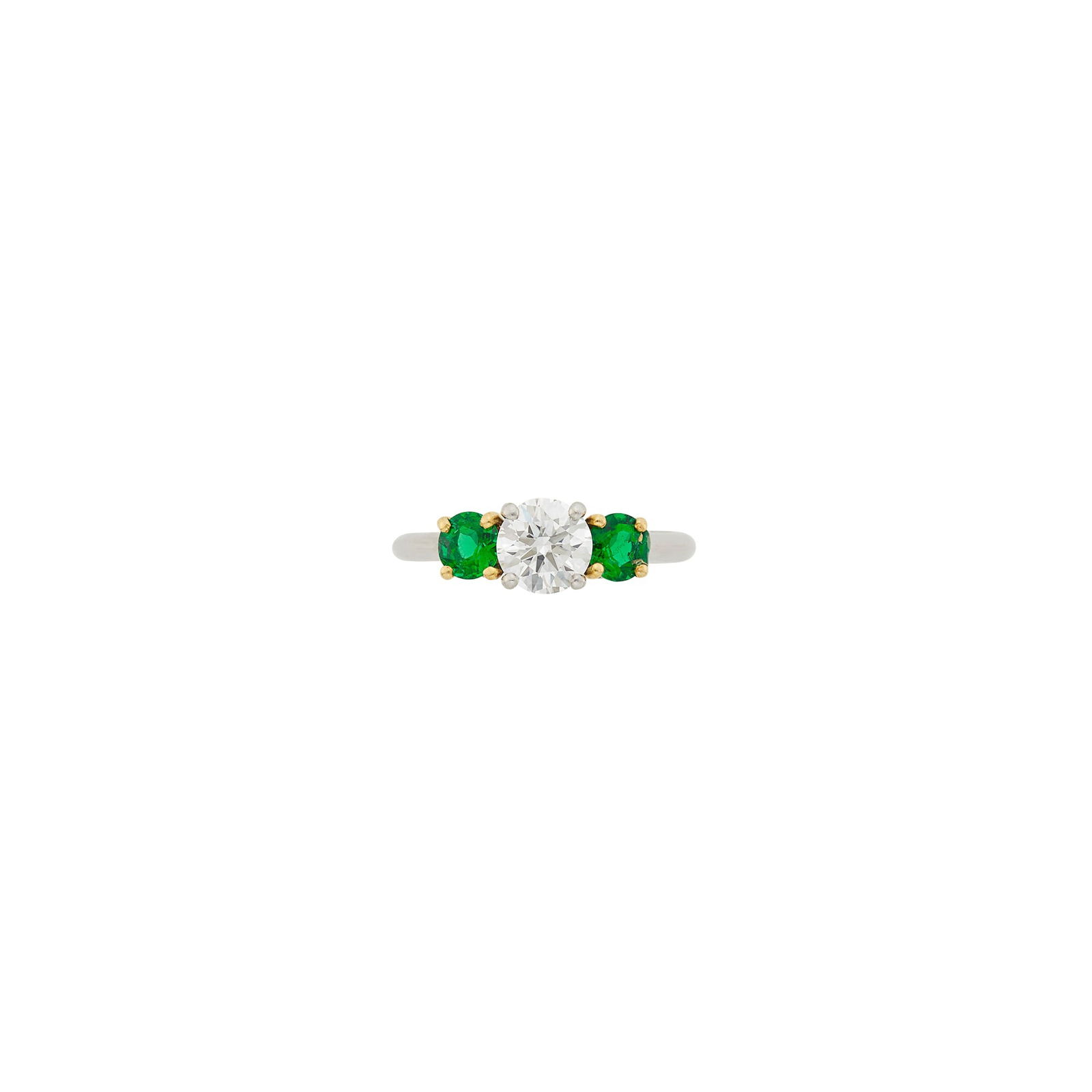 Tiffany & Co. Platinum, Gold, Diamond and Emerald Ring (1 of 2)