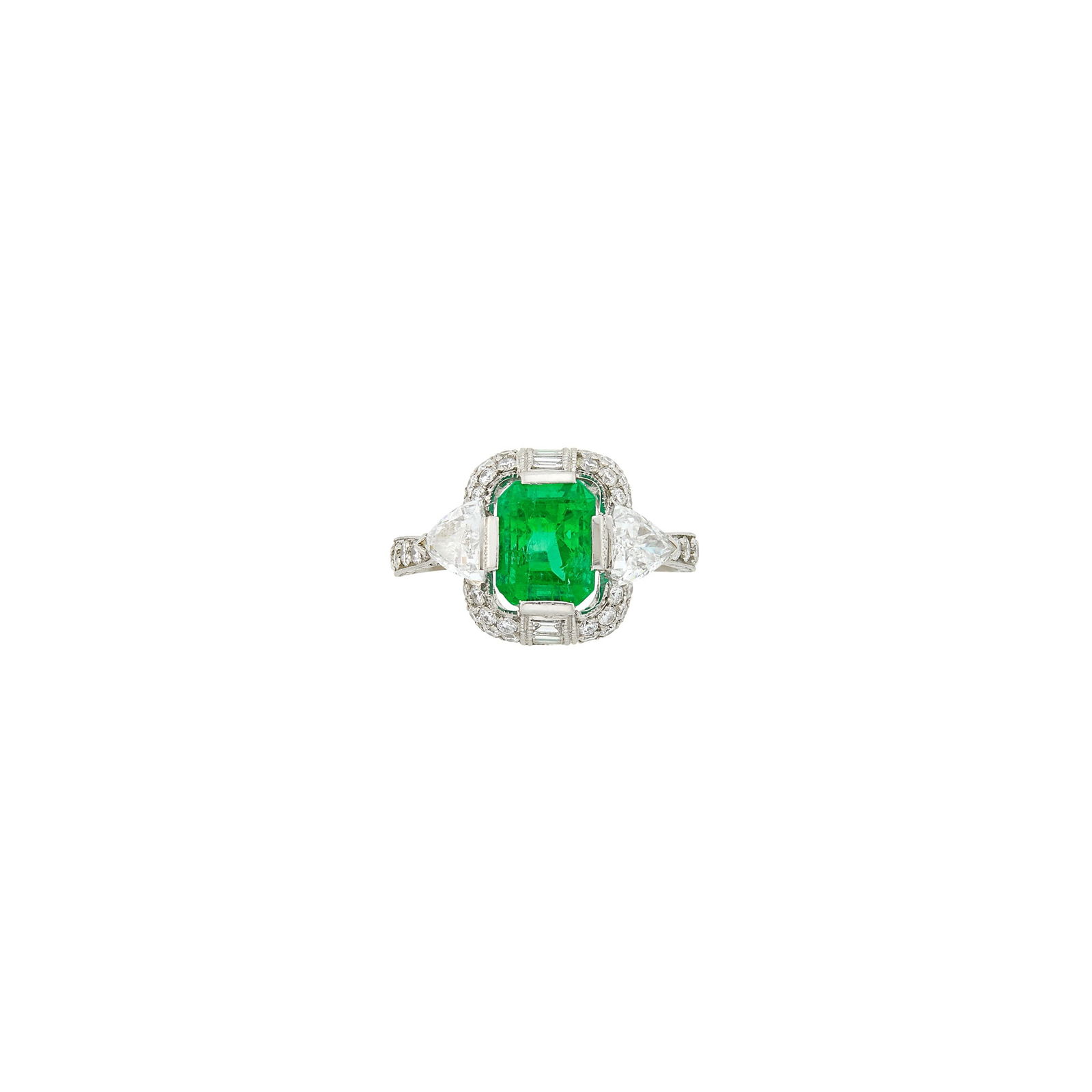 Platinum, Emerald and Diamond Ring (1 of 2)
