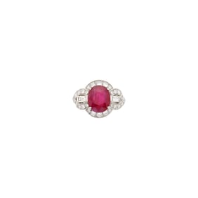 Platinum, Ruby and Diamond Ring