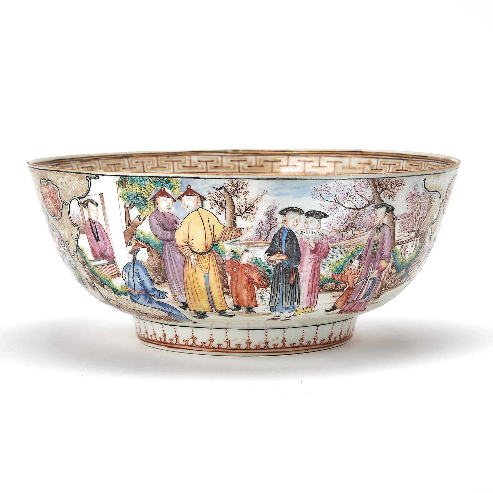 Chinese Export Famille Rose Porcelain Punch Bowl 18th Century