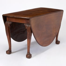 George II Walnut Drop Leaf Dining Table