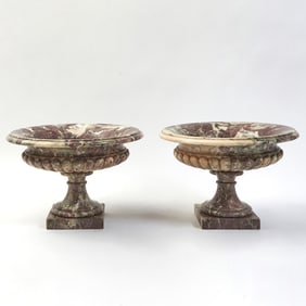 Pair of Neoclassical Style Marble Planters