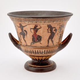 Greek Attic Style Pottery Black Figure Krater After the Antique