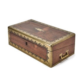 Victorian Brass Bound Rosewood Lap Desk