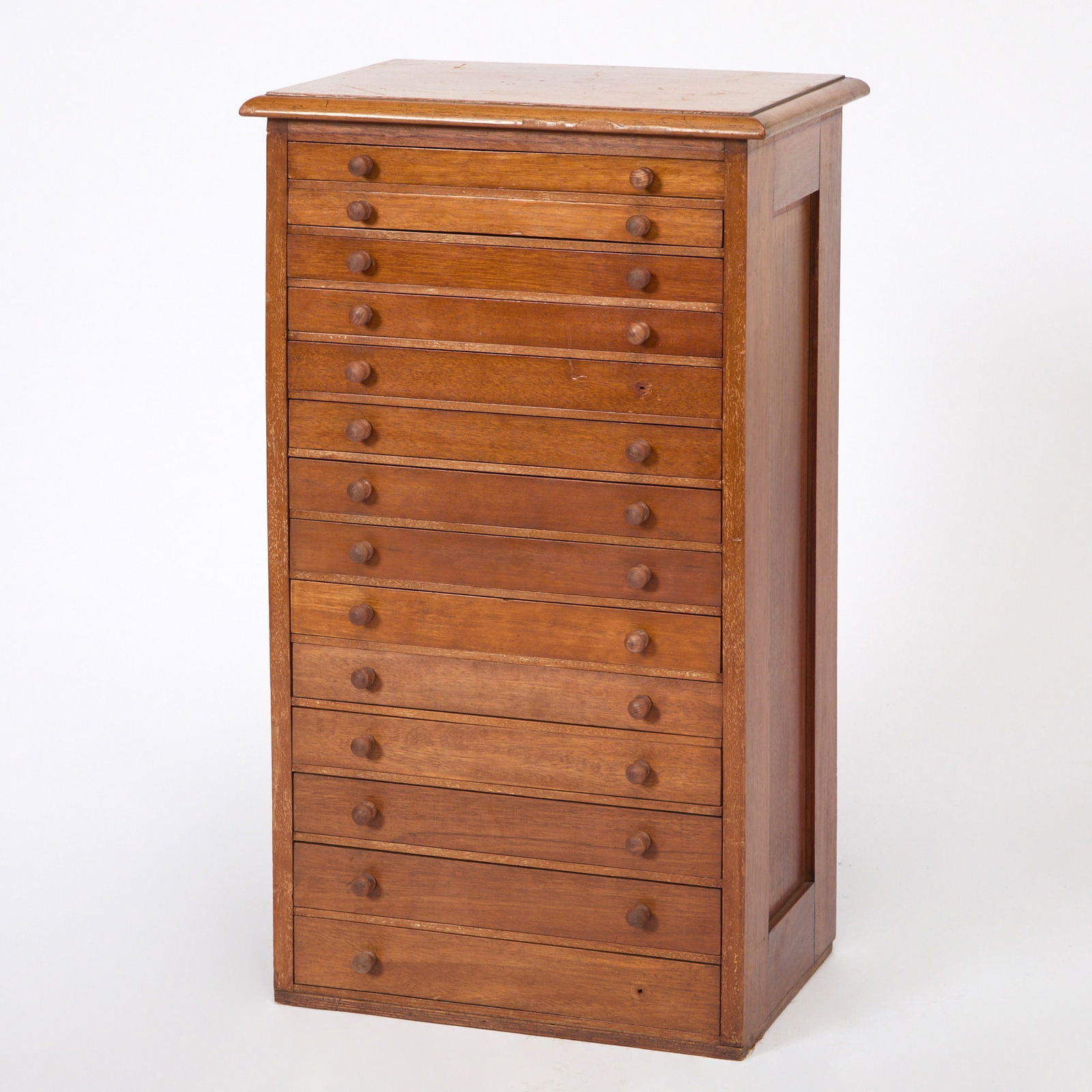 Victorian Walnut Archive Cabinet: Circa 1850 Height 38 inches, width 22 inches, depth 16 inches.