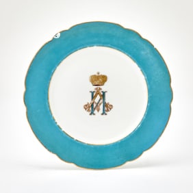 Porcelain Plate with a Russian Imperial Cypher
