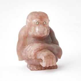 Fabergé Style Hardstone Figure of a Chimpanzee