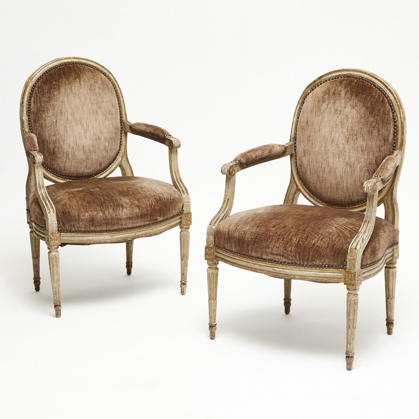 Pair of Louis XVI Painted Fauteuils (1 of 3)