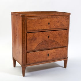 Biedermeier Fruitwood Bedside Chest of Drawers