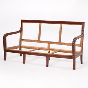 French Empire Mahogany Settee Frame