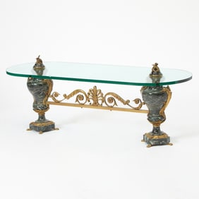 Empire Style Glass Top Low Table
