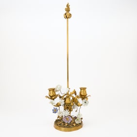 Gilt-Bronze and Porcelain Table Lamp
