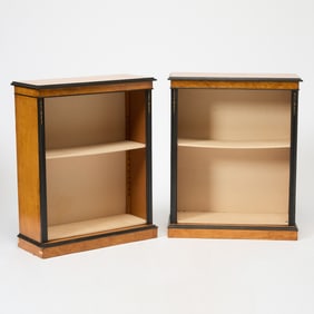 Pair of Biedermeier Part Ebonized Birch Bookcases