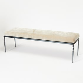 Modern Upholstered Metal Bench