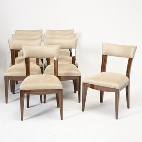 Set of Eight Art Deco Style Macassar Ebony Dining Chairs