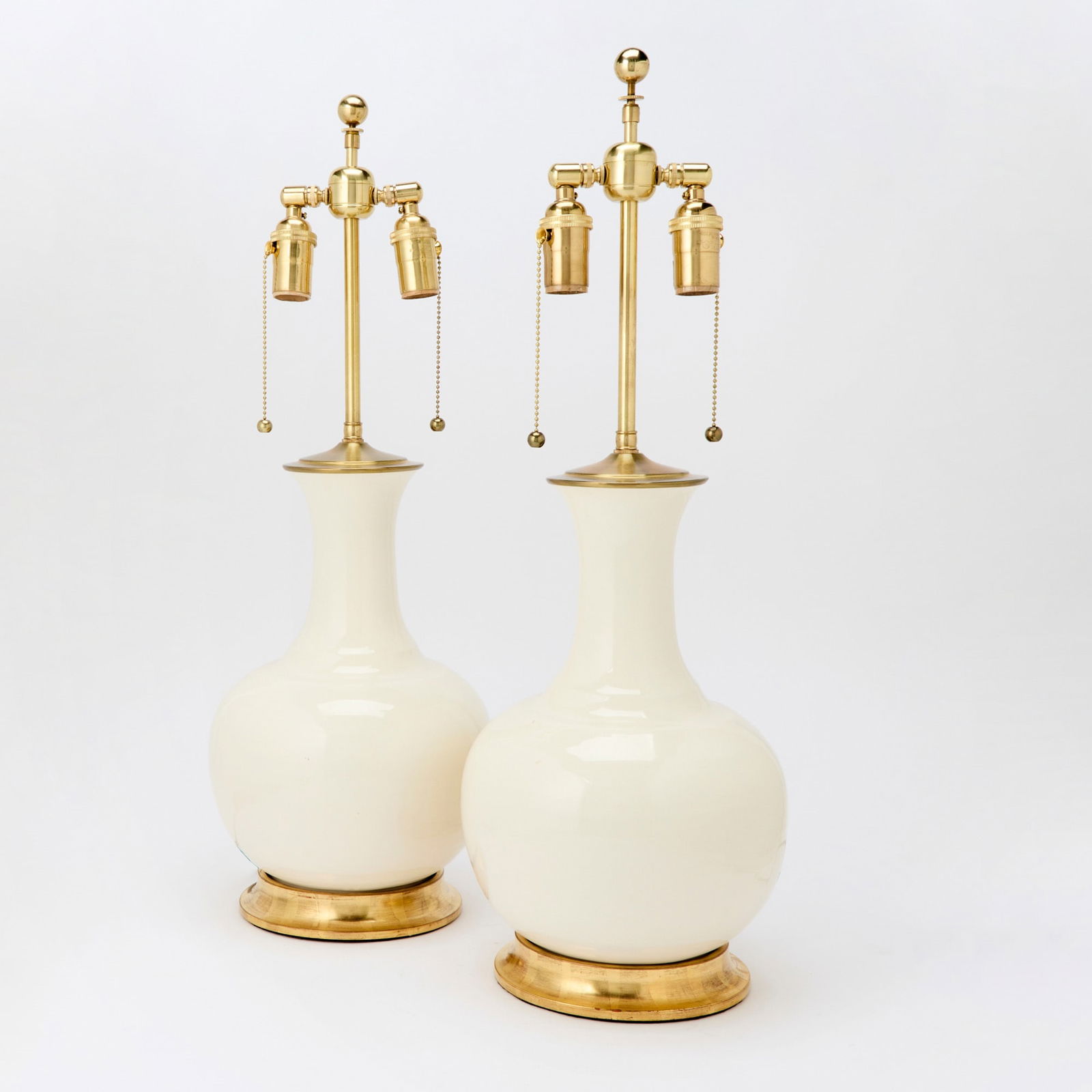 Pair of Christopher Spitzmiller Lamps: Height overall 24 1/2 inches.
