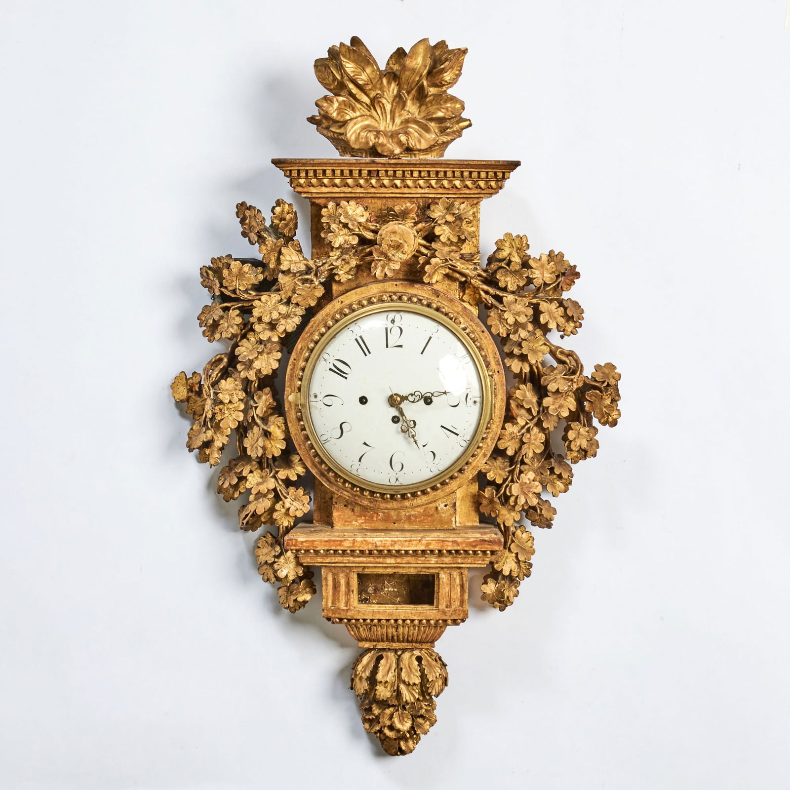 Swedish Gustav III Giltwood Wall Clock (1 of 1)