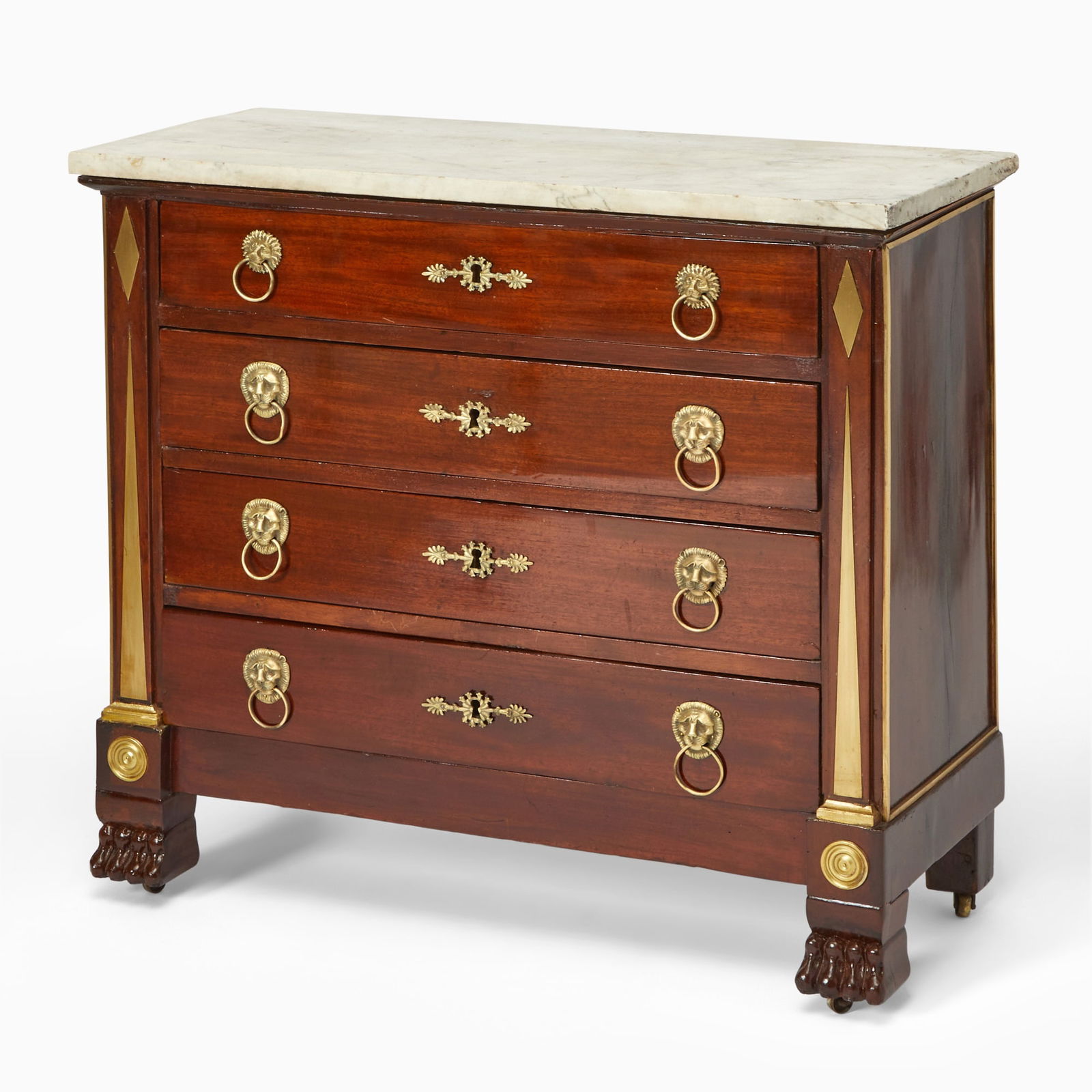 Baltic Brass-Inlaid Mahogany Chest of Drawers (1 of 2)