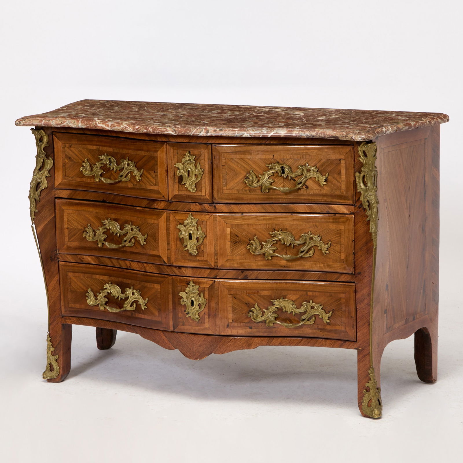 Louis XV Ormolu-Mounted Kingwood Parquetry Commode (1 of 4)