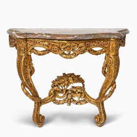 Late Louis XV Carved Giltwood Console