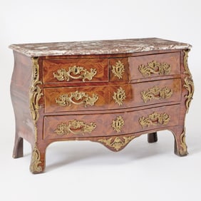 Louis XV Gilt-Bronze Mounted Kingwood Marquetry Commode