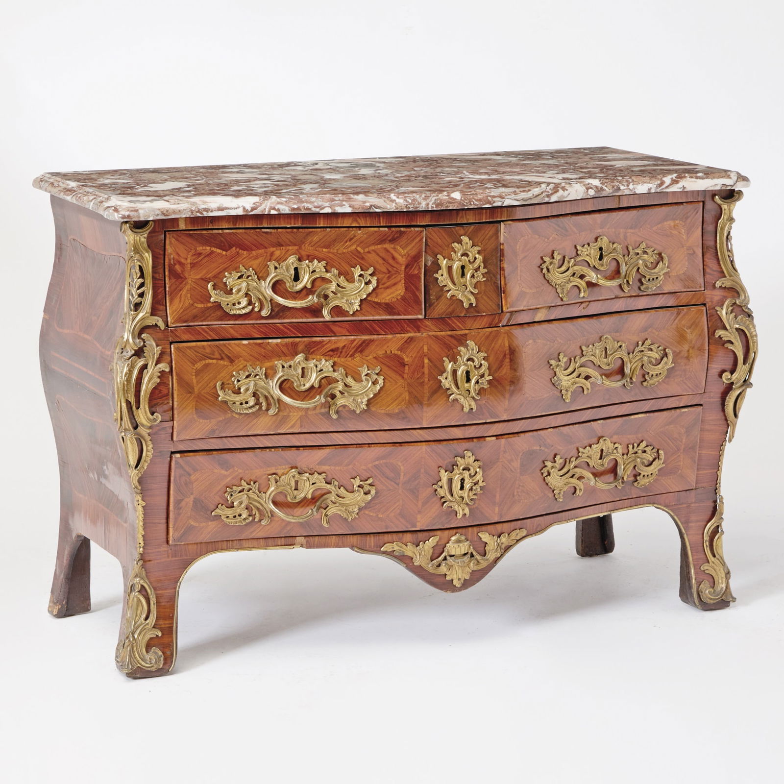 Louis XV Gilt-Bronze Mounted Kingwood Marquetry Commode (1 of 5)