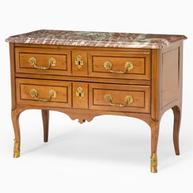 Louis XV Gilt Bronze Mounted Kingwood Inlaid Cherry Commode