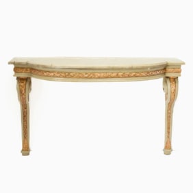 Louis XVI Grey-Painted and Parcel Giltwood Console Table